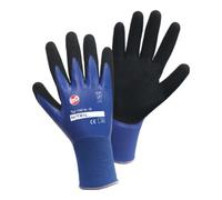 Leipold + Döhle Gants Nitril Aqua T. 10 bleu/noir nylon avec double nitrile EN 388 cat. II Quantité:12