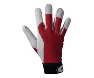 Leipold + Döhle Griffy Gants Taille 8 rouge/naturel cuir de chèvre nappé/Interlock sur carte SB Quantité:1