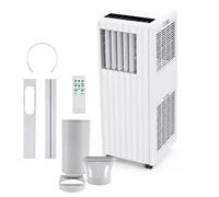Leises 3-in-1 Mobiles Klimagerät 7000 BTU - Kühlen, Entfeuchten (36L/Tag), 2-stufiger Ventilator - 24h Timer, Schlafmodus, Fernbedienung - Für Räume bis 15㎡, Energieklasse A - Weiß