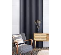Leiste24 Revêtement à lamelles - Revêtement mural - Panneau acoustique 400 x 2600 mm - Feutre acoustique noir - Décor lamelles gris-anthracite