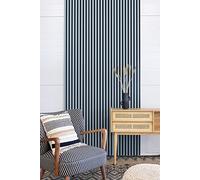 Leiste24 Revêtement à lamelles - Revêtement mural - Panneau acoustique 400 x 2600 mm - Feutre acoustique noir - Décoration lamellaire nordique