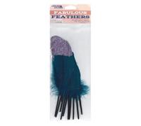 Leisure Arts Feathers Glitter Teal/Aurora 10pc