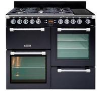 Leisure Cookmaster CK100F324K - Cuisinière (four à deux étages) - pose libre - largeur : 100 cm - profondeur : 60 cm - hauteur : 90 cm - avec système auto-nettoyant noir Noir G