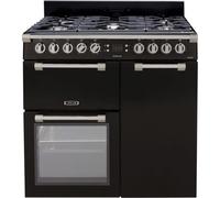 Leisure Cookmaster CK90F324K - Cuisinière (four à deux étages) - pose libre - largeur : 90 cm - profondeur : 60 cm - hauteur : 90 cm - avec système auto-nettoyant - noir