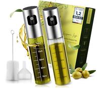 Leisure Life® | NOUVEAUTÉ | Lot de 2 vaporisateurs d'huile | Revêtement en acier inoxydable de 1 mm | Verre anti-UV | Sans BPA | Vaporisateur d'huile de 100 ml