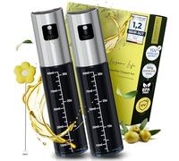 Leisure Life® | NOUVEAUTÉ | Lot de 2 vaporisateurs d'huile | Revêtement en acier inoxydable de 1 mm | Verre anti-UV | Sans BPA | Vaporisateur d'huile de 100 ml