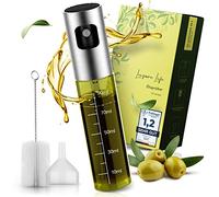 Leisure Life® | Vaporisateur d'huile | avec pulvérisation extrêmement fine d'huile d'olive | Vaporisateur d'huile en acier inoxydable et verre de haute qualité | 100% UV et 100% sans BPA