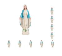 Leisurealeaneag Lot de 10 figurines de la Vierge Marie - Sculpture de personnage - Décoration - 10 cm - Manteau bleu