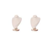 Leisurealeaneag Lot de 2 présentoirs à bijoux en bois blanc cassé M