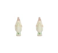 Leisurealeaneag Lot de 2 statuettes de la Vierge Marie - Décoration lumineuse - 10 cm