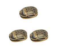 Leisurealeaneag Lot de 3 amulettes égyptiennes classiques Scarabée Décoration pour salon Cadeau de collection 8,5 x 6 x 3 cm Doré