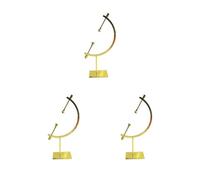 Leisurealeaneag Lot de 3 présentoirs obliques pour décoration de salon en pierres globales S 100 x 40 x 150 mm, doré