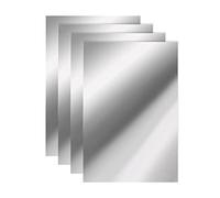 Leisurealeaneag Lot de 4 miroirs muraux pour porte, salle de bain, décoration murale, 10 x 15 cm, argenté, 10 x 15 cm