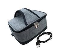 Leisurealeaneag USB Lunch Box Electrique Sac Thermique Alimentaire Chauffe-Nourriture pour Voiture Cuisine Travail Gris 22*16*10cm