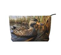 Leisurely Mallard Sac de rangement imperméable en velours côtelé pour produits de toilette de voyage, Noir , Taille unique