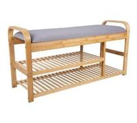 Leitmotiv - Banc en bambou avec étagères Arch Bois clair