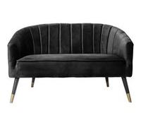 Leitmotiv - Canapé 2 places Décoration en polyester effet velours - Noir - Royal noir G