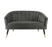 Leitmotiv Canapé Royal en Velours-2 Vert Taupe, Polyester, Deux Places