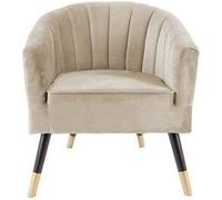Leitmotiv - Fauteuil 1 place en polyester effet velours - Beige Beige G
