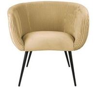 Leitmotiv - Fauteuil en velours Majestic - Beige - MAJESTIC Beige G