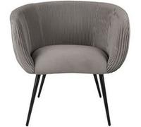 Leitmotiv - Fauteuil en velours Majestic - Gris Gris