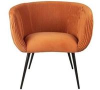 Leitmotiv - Fauteuil en velours Majestic - Orange - MAJESTIC Orange G