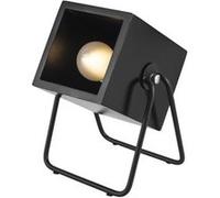 Leitmotiv - Lampe en bois et métal carrée Hefty - H. 17 cm - Noir - Hefty Noir G