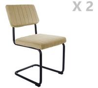 - Lot de 2 Chaises cantilevers design velours Keen - Beige - Keen