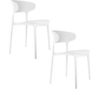 Leitmotiv - Lot de 2 chaises design Fain - Blanc - Fain blanc G