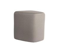 Leitmotiv Pouf rétro en maille - Gris souris - 36 x 36 x 36 cm - Horloge murale moderne pour salon