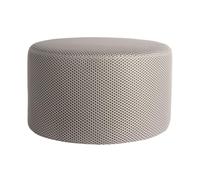 Leitmotiv Pouf rétro en maille - Gris souris - Ø50cm - Rond - Plastique - Tabouret - Coussin d'assise - Repose-pieds