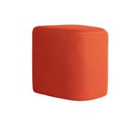 Leitmotiv Pouf rétro en maille - Orange vif - 36 x 36 x 36 cm - Autre - Plastique - Tabouret - Coussin d'assise - Repose-pieds