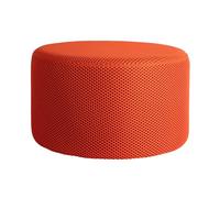 Leitmotiv Pouf rétro en maille - Orange vif - Diamètre : 50 cm - Horloge murale moderne pour salon