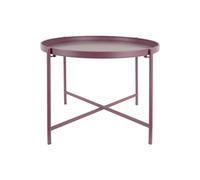 Leitmotiv Table basse Meseta - Violet - 50x50x38.5cm - Ronde - En métal - Petite table - Table d'appoint - Table de canapé - Convient pour le salon et la chambre à coucher