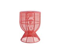 Leitmotiv Table d'appoint Cuerda Tambor - Rouge vif - 30.5x30.5x46.5cm - Autre - Métal - Petite table - Table basse - Table de chevet - Table de canapé - Convient pour le salon et la chambre à coucher