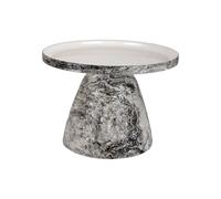Leitmotiv Table d'appoint en marbre mosaïque - Blanc - 42x42x29cm - Ronde - Métal - Petite table - Table basse - Table de chevet - Table de canapé - Convient pour le salon et la chambre à coucher