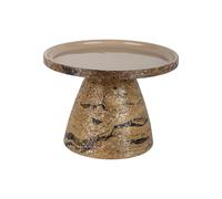 Leitmotiv Table d'appoint Mosaic Marble - Marron - 42x42x29cm - Ronde - Métal - Petite table - Table basse - Table de chevet - Table de canapé - Convient pour le salon et la chambre à coucher