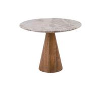 Leitmotiv Table d'appoint Force - Brun - Ø40cm - Rond - Marbre - Table basse d'appoint pour Salon - Chambre et Canapé