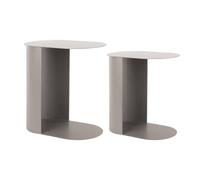 Leitmotiv Table d'appoint ovale Riqueza - Gris chaud - 30x45x48cm - Ovale - Métal - Petite table - Table basse - Table de chevet - Table de canapé - Convient pour le salon et la chambre à coucher