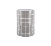 Leitmotiv Table d'appoint rétro Tiles High - Gris clair - Ø33cm - Ronde - Céramique - Petite table - Table basse - Table de chevet - Table de canapé - Convient pour le salon et la chambre à coucher