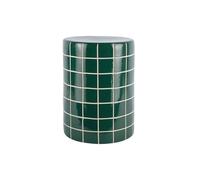 Leitmotiv Table d'appoint rétro Tiles High - Vert - Ø33cm - Ronde - Céramique - Petite table - Table basse - Table de chevet - Table de canapé - Convient pour le salon et la chambre à coucher