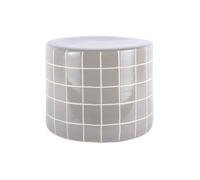 Leitmotiv Table d'appoint rétro Tiles Low - Gris clair - Ø42cm - Ronde - Céramique - Petite table - Table basse - Table de chevet - Table de canapé - Convient pour le salon et la chambre à coucher