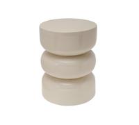 Leitmotiv Table d'appoint Rey - Blanche - 36 x 36 x 48 cm - Ronde - Métal - Table basse - Table basse - Table basse - Petite table pour salon et chambre à coucher