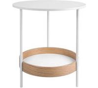 Table d'appoint Leitmotiv - Table d'appoint ronde design Dual - Diam. 48 x H. 51 cm - Blanc - Dual