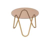 Leitmotiv Table d'appoint Ventana Round - Moka - Ø50cm - Ronde - Metal - Petite table - Table basse - Table de chevet - Table de canapé - Convient pour le salon et la chambre à coucher