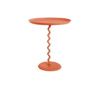 Leitmotiv Table d'appoint Zig Zag - Orange vif - Ø44cm - Rond - Le fer - Table basse d'appoint pour Salon - Chambre et Canapé
