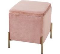 Leitmotiv - Tabouret en velours et pieds dorés avec couvercle amovible Rose poudré Rose poudré G