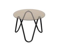 Leitmotiv Ventana Table d'appoint ronde en métal Noir Ø 50 cm Petite table pour salon et chambre à coucher