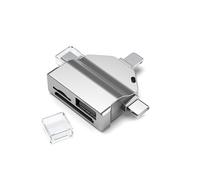 Leitor de Cartão Multifuncional 7 em 1 USB 2.0 Tipo C para SD Adaptador Flash PC Laptop Acessórios Cinza