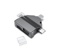 Leitor de Cartão Multifuncional 7 em 1 USB 2.0 Tipo C para SD Adaptador Flash PC Laptop Acessórios Preto